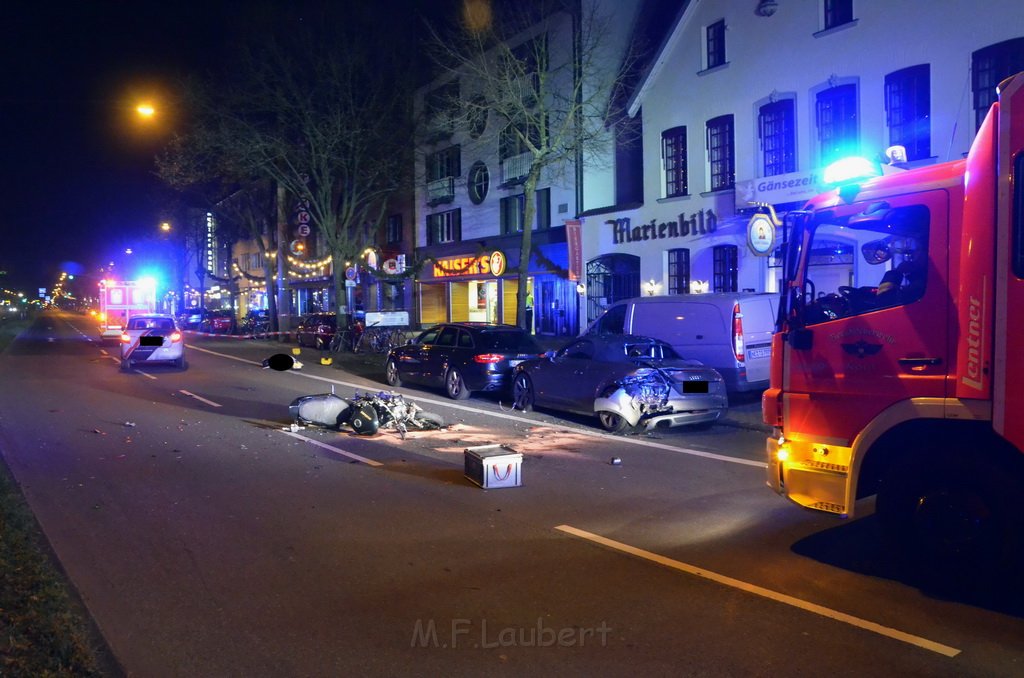 VU Krad gegen PKW Koeln Braunsfeld Aachenerstr P008.JPG - Miklos Laubert